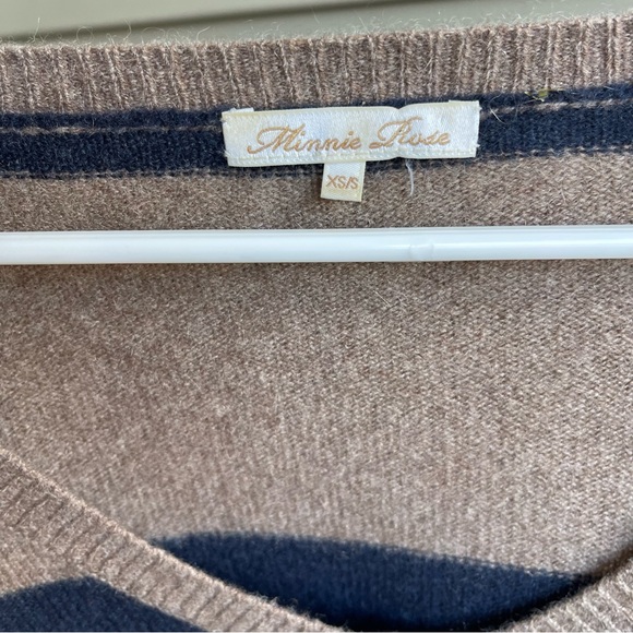 Minnie Rose Sweater Womens Cashmere Dolman Sleeve Size XS S Brown Black Boxy - Picture 3 of 8